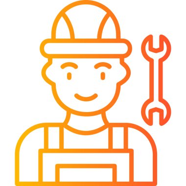 Miğferi ve anahtarı olan bir mimar.