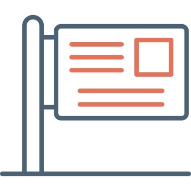 Reklam panosu. Web simgesi basit illüstrasyon