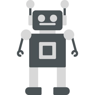 robot. Web simgesi basit illüstrasyon