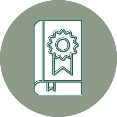 Kitap madalyası ikonu, modern tasarım illüstrasyonu