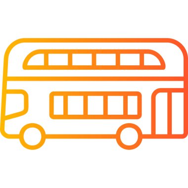 Double Decker Bus modern simgesi, vektör illüstrasyonu