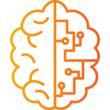 beyin ikonu vektör illüstrasyonu