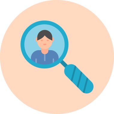 Human Resources, Businessman User logo and loop glass, simple icon for web page 