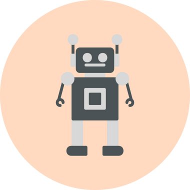robot. Web simgesi basit illüstrasyon