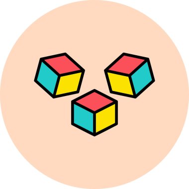 küp web simgesi basit illüstrasyon