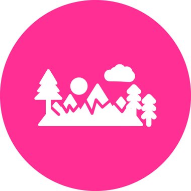 Peyzaj. Web simgesi basit illüstrasyon