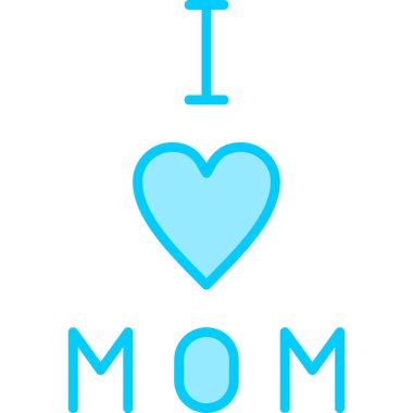 Anne ikonuna bayılırım, modern tasarım illüstrasyonu.