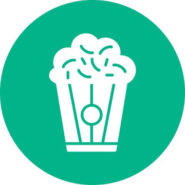 Popcorn modern simgesi, vektör illüstrasyonu