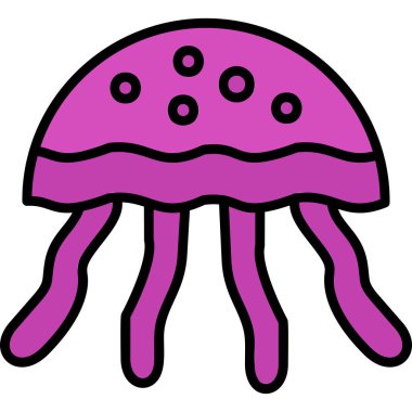 Denizanası ikonu. özet çizimi 