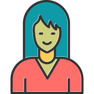 kadın web simgesi vektör illüstrasyonu