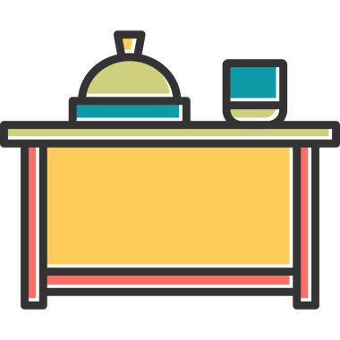 Akşam yemeği modern ikon vektör çizimi