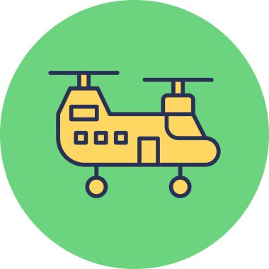 Askeri helikopter. Web simgesi basit illüstrasyon