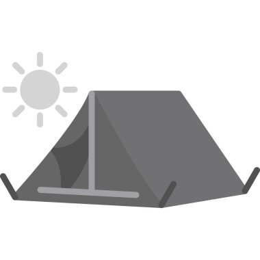 Çöl çadırı modern simgesi, vektör illüstrasyonu