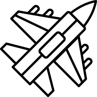 Jet Fighter. Web simgesi vektör illüstrasyonu
