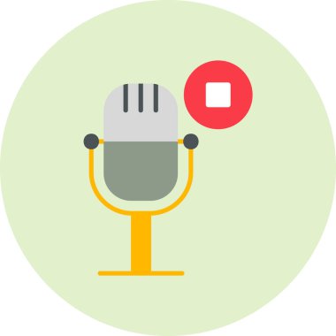 Podcast ikon vektör resimlemesini durdur