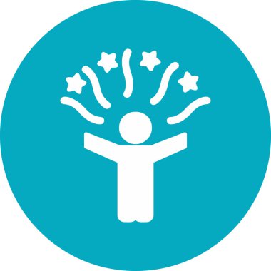 ayakta duran adam simgesi, web simgesi illüstrasyonu, kutlama