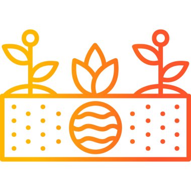 Toprak ve büyüyen bitkiler. Web simgesi basit illüstrasyon