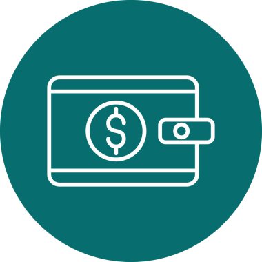 Cüzdan. Web simgesi basit illüstrasyon