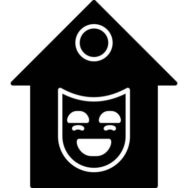 Tiyatro simgesi tasarımı, vektör illüstrasyonu