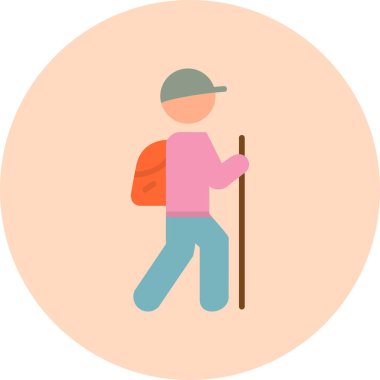 Modern yürüyüş simgesi, vektör illüstrasyonu 