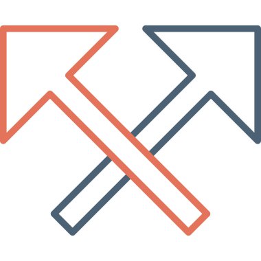 simple and minimalistic vector icon of the intersecting arrows