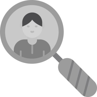 Human Resources, Businessman User logo and loop glass, simple icon for web page 