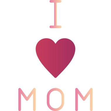 Anne ikonuna bayılırım, modern tasarım illüstrasyonu.