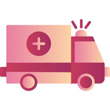 Ambulans. Web simgesi basit illüstrasyon 