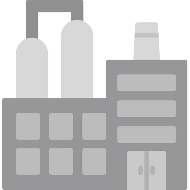 Fabrika modern simgesi, vektör illüstrasyonu