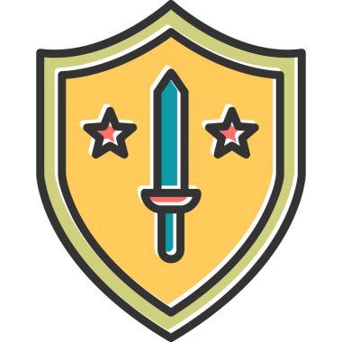 kalkan ikon vektör illüstrasyonu