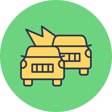 Kaza arabası modern simgesi, vektör illüstrasyonu