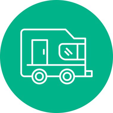 Karavan karavan web simgesi basit illüstrasyon