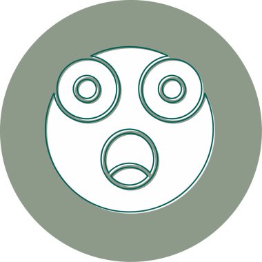 Şaşırmış emoji. Web simgesi basit illüstrasyon