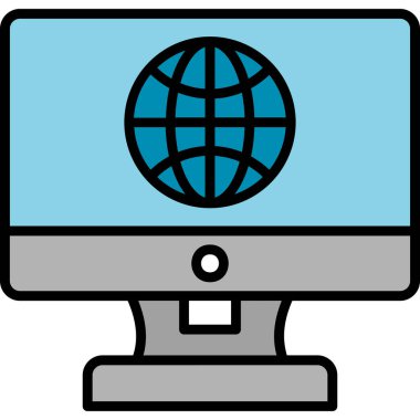 İnternet web simgesi basit illüstrasyon