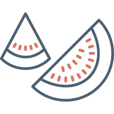 Karpuz, simge vektör illüstrasyonunu keser