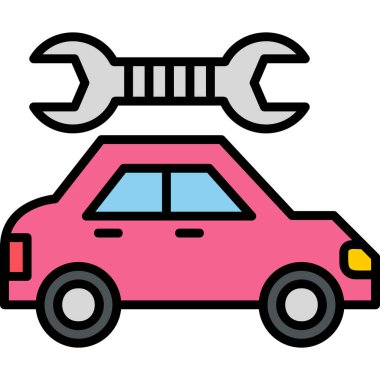 Araba bakımı modern simge, vektör illüstrasyonu