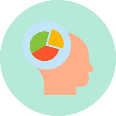 business management icon with pie chart