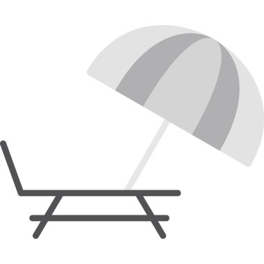 Plaj sandalyesi ikonu. vektör illüstrasyonu 