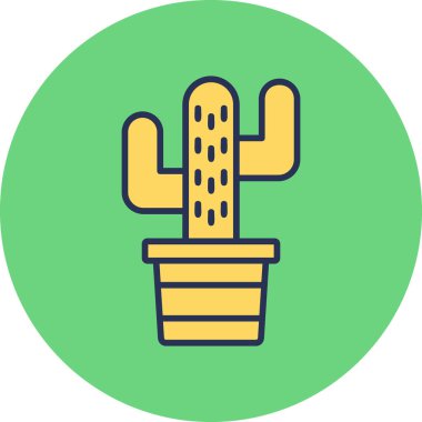 Kaktüs simgesi, modern tasarım illüstrasyonu