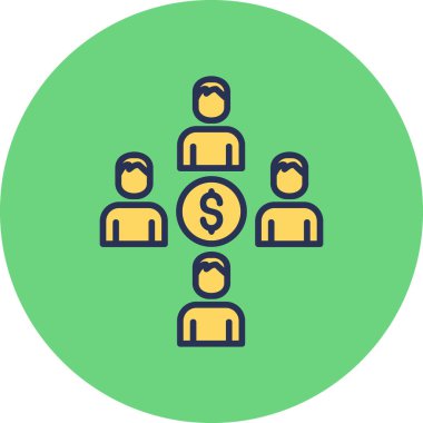 Kitle fonlaması web simgesi basit illüstrasyon