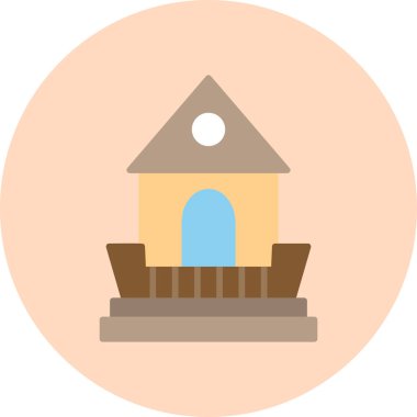 Kabin, kulübe grafik illüstrasyonu 