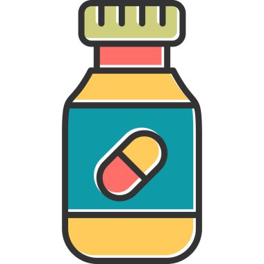 Tıbbi hap ikonu basit bir illüstrasyon