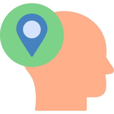 5g Location pin in human head. web icon simple illustration