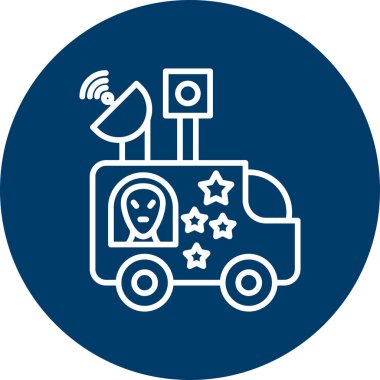 News Van web icon, vector illustration