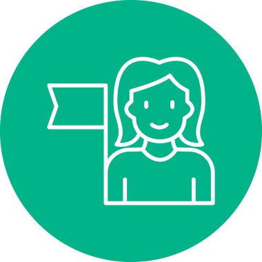 Feminizm modern simge, vektör illüstrasyonu