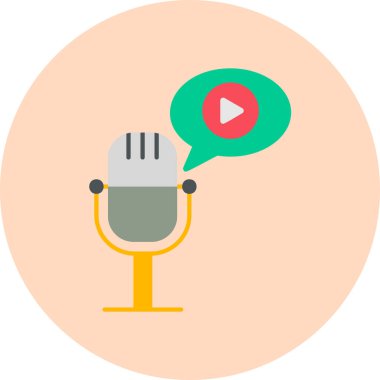 medya podcast 'i. Web simgesi basit tasarım