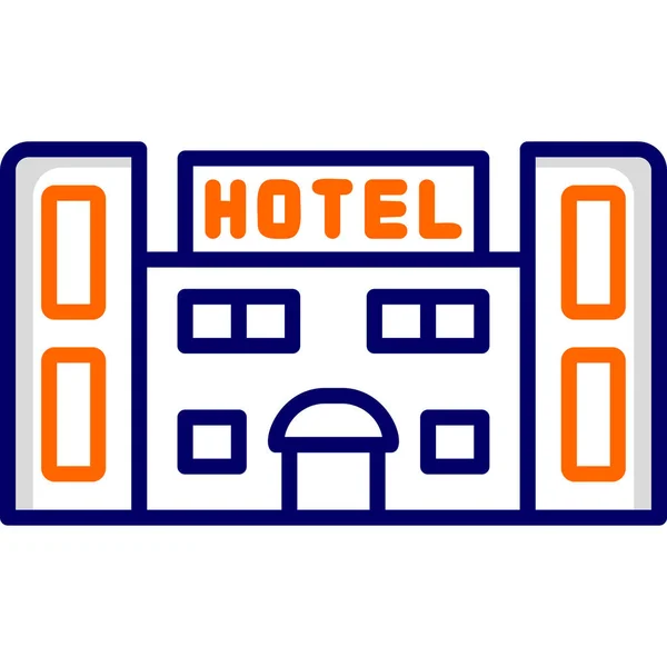 Hotel Nowoczesny Wektor Ikony Ilustracji — Wektor stockowy