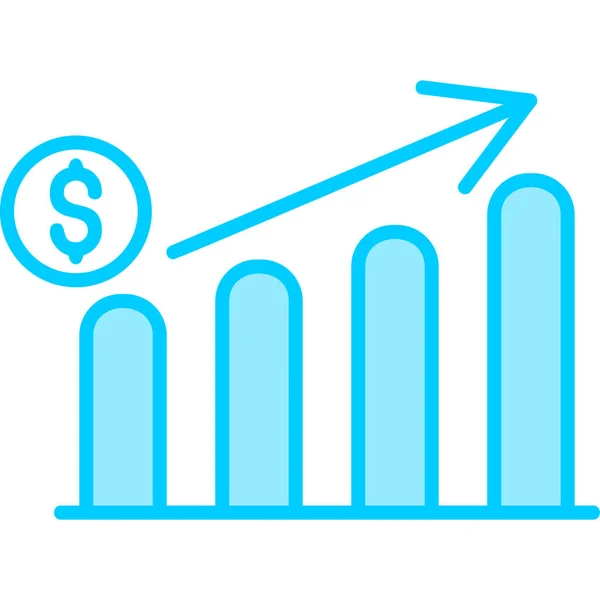 利益成長中の現代のアイコンのベクトル図 — ストックベクタ