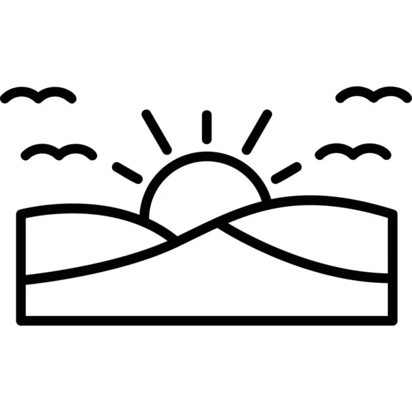 Ikona Západu Slunce Vektorová Ilustrace — Stockový vektor