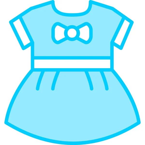 Baby Girls Dress Icon Vector Illustration — Stock Vector